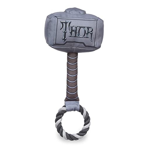 Marvel Comics for Pets Thor Hammer Seil Pull Hundespielzeug, 30.5 cm,Großes Hundespielzeug Superheldenspielzeug aus Filmen Merchandise,Thor Hammer Hundespielzeug, Seil Hund Kauspielzeug aus Universum von Marvel