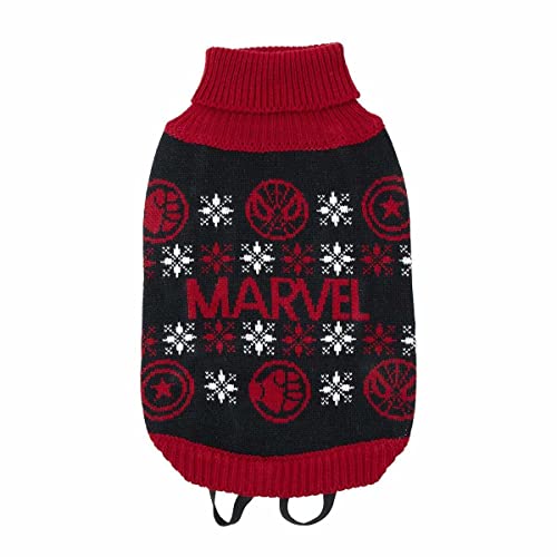 Marvel Hundepullover – mehrfarbiges Design – Größe S – aus 50% Baumwolle und 50% Acryl – Superhelden-Logo – Originalprodukt entworfen in Spanien von Marvel