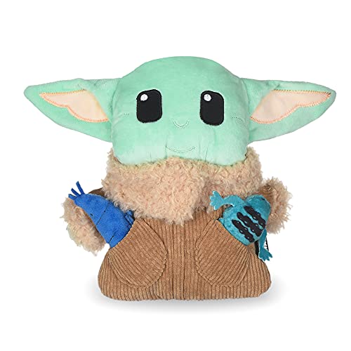 Star Wars FF15144 Baby Yoda The Mandalorian The Child Burrow Hundespielzeug, kleines Plüschspielzeug aus Stoff, quietschendes Plüschspielzeug für kleine Hunde, Versteckspielzeug, Mehrfarbig, 22,9 cm von Marvel