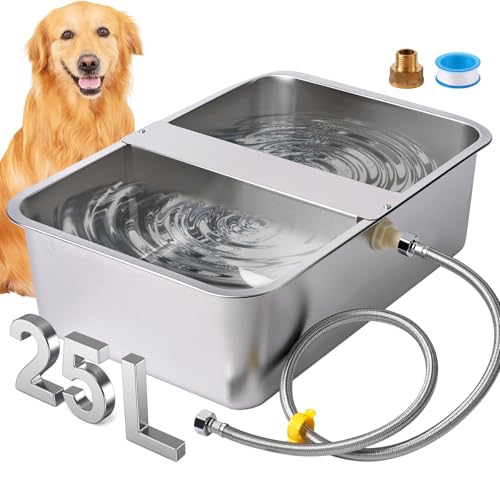 Automatischer Wassertank für Hunde, 11 L, für große Rassen, Edelstahl-Schüsselspender für große Hunde, Pferde, Enten, Hühner, Vieh von MasXirch