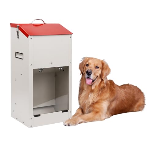 Verzinkte Automatische Hundefutterspender für Große Hunde, 11KG Outdoor Haustiere Futterspender Schwerkraft Futterspender von MasXirch