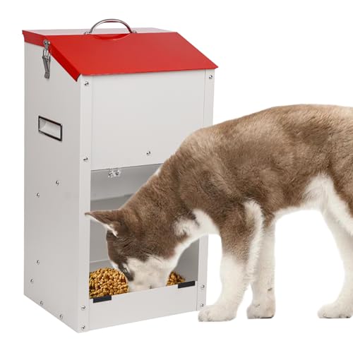 Verzinkter automatischer Futterspender für große Hunde, 11 kg, für Haustiere, Schwerkraft-Futterstation von MasXirch