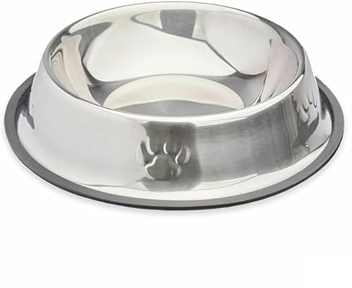 Mascow Futternapf für Hunde, Silber, Grau, Gummi, Metall, 26 x 7 x 26 cm, 12 Stück von Mascow