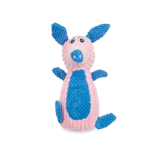 Mascow Hundespielzeug, Blau, Rosa, Schwein, 27 x 11,5 x 19 cm, Plüsch mit Sound von Mascow