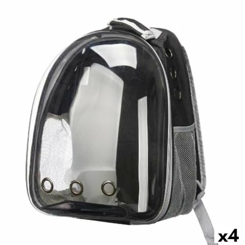 Rucksack für Haustiere, schwarz, transparent, 33 x 12 x 42 cm von Mascow