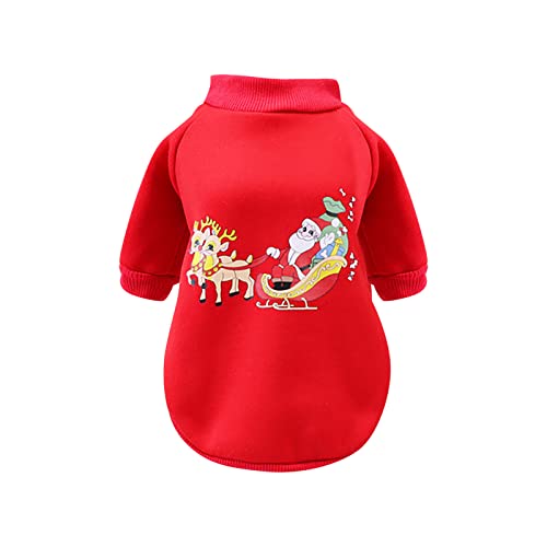 Mashaouyo Weihnachtstag kleine und mittelgroße Katzen und Hunde Haustier Weihnachten Sweatshirts Haustierkleidung für mittelgroße Hunde weiblich (Rot, XL) von Mashaouyo