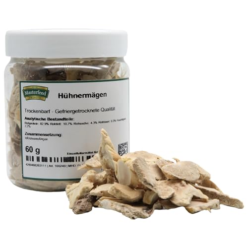 Masterfeed Trockenbarf Hühnermägen, gefriergetrocknete Qualität, Barf Leckerli für Hunde, 150 g von Masterfeed