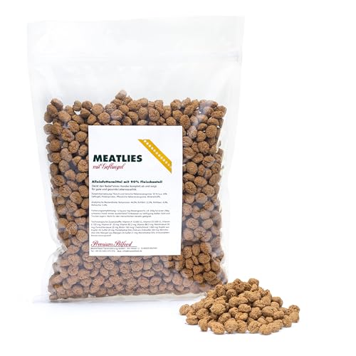 Masterfeed Meatlies Huhn, Getreidefrei, Hoher Fleischanteil, Hundefutter für ausgewachsene Hunde (Adult), Trockenfutter, 5 kg von Masterfeed