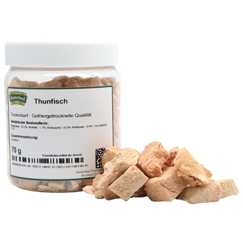 Masterfeed Trockenbarf Thunfisch, gefriergetrocknete Qualität, Barf Leckerli für Hunde, 100% natürliche Zutaten, 1 kg von Masterfeed