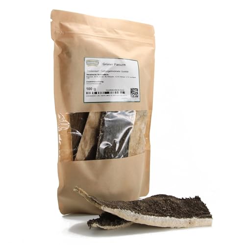 Masterfeed Trockenbarf Grüner Rinderpansen, trockenbarfe Qualität, Barf Leckerli für Hunde, 150 g von Masterfeed