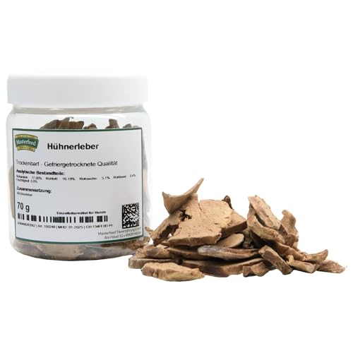 Masterfeed Trockenbarf Hühnerleber, gefriergetrocknete Qualität, Barf Leckerli für Hunde, 1 kg von Masterfeed