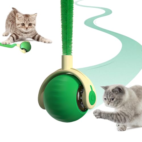 Katzenspielzeug, 2025 Neu Katzenspielzeug Selbstbeschäftigung, Interaktives katzenspielzeug Ball, Powerball Katze Elektrisch, Power Ball 2.0 Katze mit Ersatzschwanz (Grün) von Matame