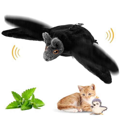 Katzenspielzeug, Elektrisches Interaktives Katzenspielzeug, Echte Flattern und Zwitschern wie EIN Vogel, Plüschspielzeug Flapping Bird Cat Toy mit Katzenminze (‎#C) von Matame