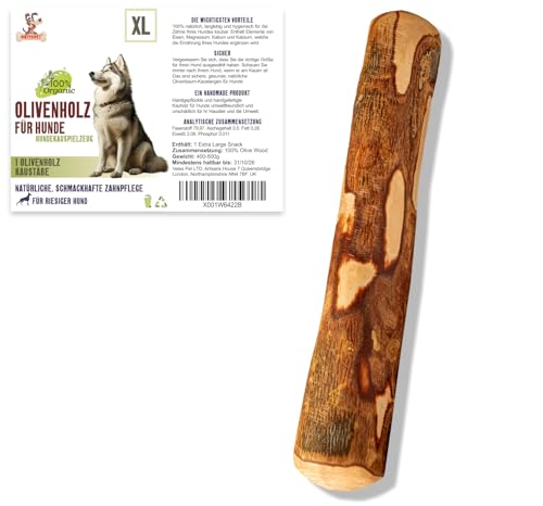 Olivenholz für Hunde Kauholz Extra Large Holzknochen als Hundespielzeug Holzknochen XL Kauspielzeug Hund von Matchpet