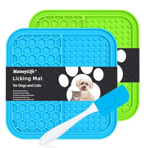 MateeyLife Kleine Leckmatte für Hunde und Katzen, Leckmatten zur Linderung von Angstzuständen, Katzen-Erdnussbutter-Leckpad für Langeweile, Leckmatte für Leckerli-Matte, perfekt zum Baden und Pflegen, von MateeyLife