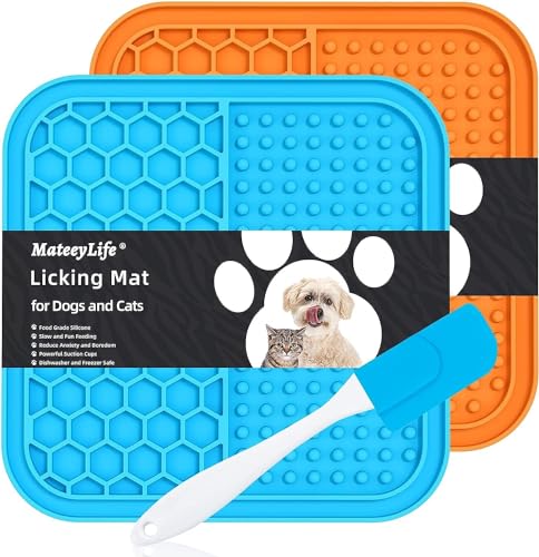 MateeyLife Leckmatte für Hunde und Katzen, Premium Leckmatten mit Saugnäpfen für Hund Angstlinderung, Katze Lick Pad für Langeweile Reducer, Hund Leckerli Matte Perfekt zum Baden Pflegen usw. von MateeyLife