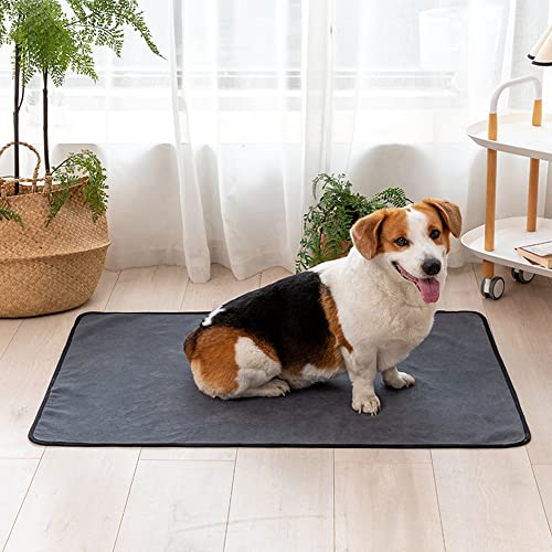 Mateju Puppy Pads Wiederverwendbare 1 Stück, Welpen Unterlage Urin Absorption PIPI Matten für Hunde Welpenunterlagen Waschbar Trainingspads für Hunde Meerschweinchen (80x89cm,grau) von Mateju