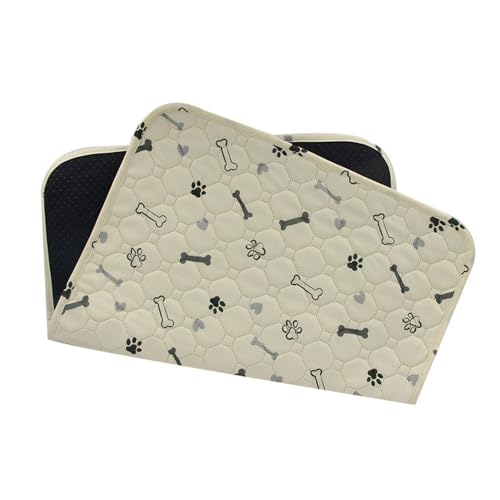 Mateju Puppy Pads Wiederverwendbare 2 Stück Welpen Unterlage Urin Absorption PIPI Matten für Hunde Welpenunterlagen Waschbar Trainingspads für Hunde Katze (M - 50x70cm,Knochen) von Mateju