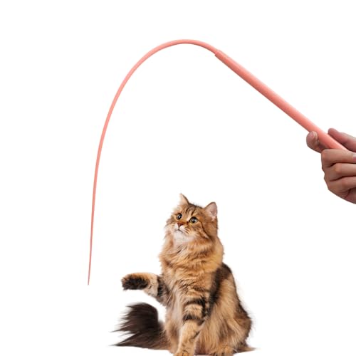 Matsizen Katzenangel Silikon Katzenangel Lang Katzenangel Interaktives Mausschwanzförmiges Zauberstabspielzeug Lustiges Katzenspielzeug Geeignet für Out Indoor,77cm（Rosa） von Matsizen