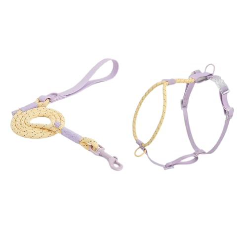 Mauedest Kawaii Summer Cooling Pet Harness Leash Set für mittelgroße und große Hunde, verstellbares Geschirr aus reißfestem Nylon, Französische Größe M von Mauedest