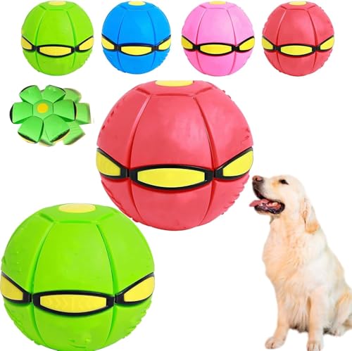 MavChanolia Ball Interaktives Weidespielzeug zum Stressabbau für Kinder, Doggy Delight Disc, Fliegende Untertassenball für Hunde, Hunde-Discball für mittelgroße Hunde von MavChanolia