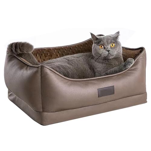 Mavdecll Haustier-Heiznest, Abnehmbares Beheiztes Katzen-/Hundebett, Geeignet Für Haustiere Bis 5 Kg, 3 Temperaturstufen, 50 X 35,5 X 23 cm, Sorgt Für Wärme Für Haustiere von Mavdecll