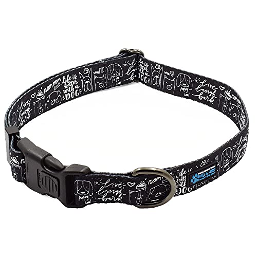 Max and Neo Gemustertes NEO Hundehalsband – Wir spenden ein Halsband an eine Hunderettung für jedes verkaufte Halsband (Medium, Life is Better with Dogs) von Max and Neo