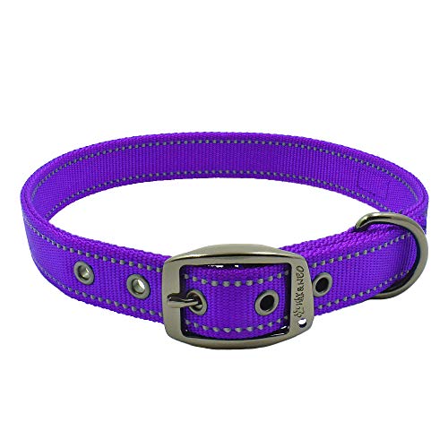 Max and Neo MAX Reflektierendes Hundehalsband mit Metallschnalle, wir spenden ein Halsband an eine Hunderettung für jedes verkaufte Halsband (klein, lila) von Max and Neo