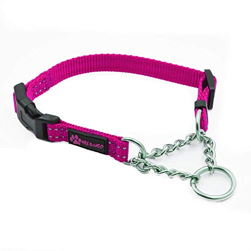 Max and Neo Martingalhalsband aus Edelstahl – Wir spenden ein Halsband an eine Hunderettung für jedes verkaufte Halsband (XS, Rosa) von Max and Neo