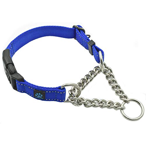 Max and Neo Martingalhalsband aus Edelstahl – Wir spenden ein Halsband an eine Hunderettung für jedes verkaufte Halsband (groß, blau) von Max and Neo