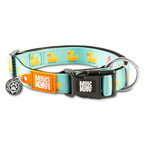 Max & Molly Gotcha! Hundehalsband Halsband Hund mit Smart ID, gepolstertes Neopren Halsband mit Design für sehr kleine Hunde, wasserdicht, bequem, verstellbar, Ducklings, XS von Max & Molly Urban Pets