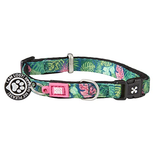 Max & Molly Gotcha! Hundehalsband Halsband Hund mit Smart ID, gepolstertes Neopren Halsband mit Design für sehr kleine Hunde, wasserdicht, bequem, verstellbar, Tropical, XS von Max & Molly Urban Pets