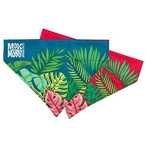 Max & Molly Halsbandana für Hunde & Katzen, Weicher Stoff, kein Binden-Design, Halsband gleitet durch die obere Schlaufe (tropisch, XS-S) von Max & Molly Urban Pets