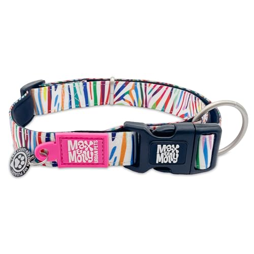 Max & Molly Hundehalsband mit Sicherheits-QR-Code, weich, verstellbar und wasserdicht, niedliches Tierdruck-Design für Mädchen und Jungen, Hunde und Welpen, Größe M von Max & Molly Urban Pets