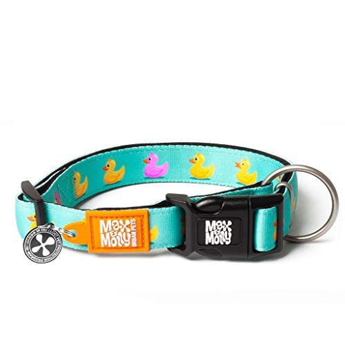 Max & Molly Gotcha! Hundehalsband Halsband Hund mit Smart ID, gepolstertes Neopren Halsband mit Design für große Hunde, wasserdicht, bequem, verstellbar, Ducklings, L von Max & Molly Urban Pets