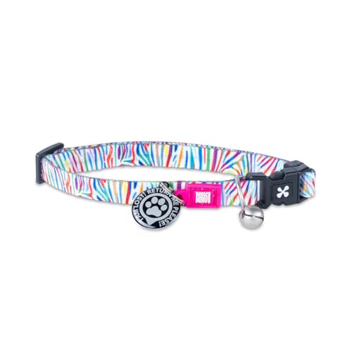 Max & Molly Katzen- und Kätzchenhalsband mit Glöckchen und Sicherheitsschnalle, bequem, verstellbare Größe, inklusive Gotcha QR Pet ID Tag, Magic Zebra von Max & Molly Urban Pets