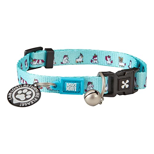 Max & Molly Katzenhalsband mit Sicherheitsglocke, Abnehmbarer Schnalle und intelligentem Identifikations-Etikett, Größe verstellbar 22,9-33 cm, Einhorn-Design von Max & Molly Urban Pets