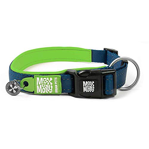 Max & Molly Matrix Lime Green Hundehalsband, Neopren, gepolstert, mit reflektierenden Nähten, Limettengrün, S von Max & Molly Urban Pets