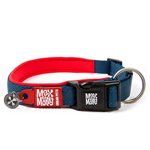 Max & Molly Matrix Smart ID Hundehalsband, Ultra bequem, gepolstert, Neopren, Sport, mit reflektierenden Nähten und Schutz für verlorene Haustiere, Rot, Größe XS von Max & Molly Urban Pets