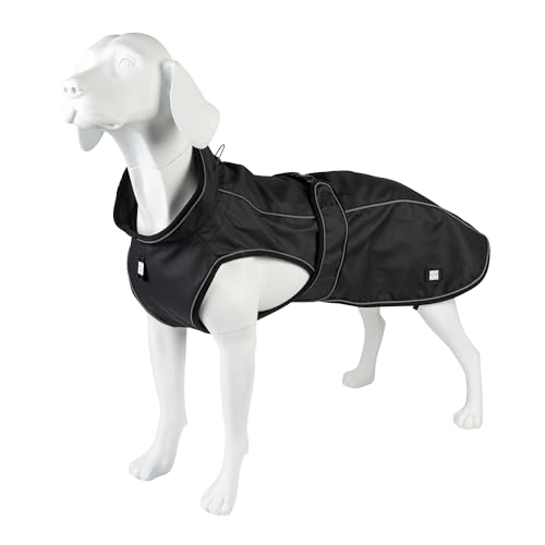 Max & Molly Regenmantel Hund wasserdicht, L, Schwarz, Sportliche Regenjacke für Hunde mit verstellbarem Bauchgurt, Reflektierend und Sicher, Regenjacke Hund mit Geschirröffnung von Max & Molly Urban Pets