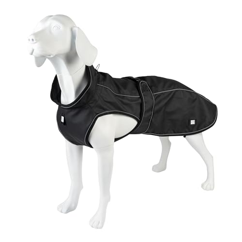 Max & Molly Regenmantel Hund wasserdicht, S, Schwarz, Sportliche Regenjacke für Hunde mit verstellbarem Bauchgurt, Reflektierend und Sicher, Regenjacke Hund mit Geschirröffnung von Max & Molly Urban Pets