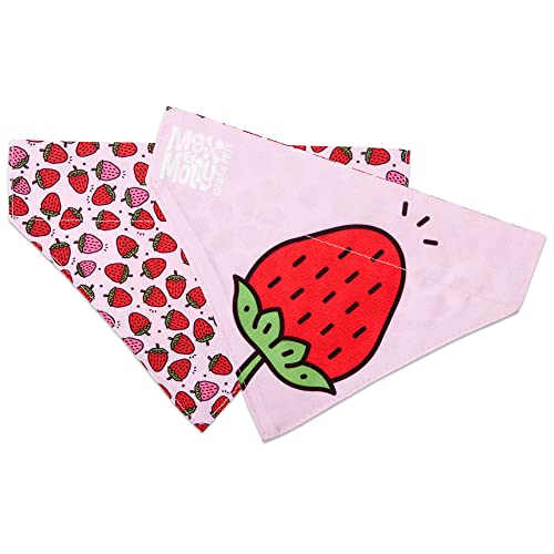 Max & Molly Wendehalstuch aus Stoff für Hunde und Katzen, um Bandana sicher an Ort und Stelle zu halten (rosa Erdbeeren, Mittelgroß) von Max & Molly Urban Pets