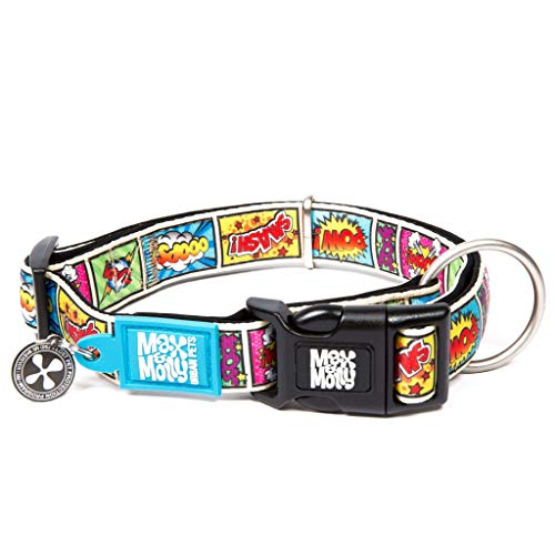 Max & Molly Gotcha! Hundehalsband Halsband Hund mit Smart ID, gepolstertes Neopren Halsband mit Design für sehr kleine Hunde, wasserdicht, bequem, verstellbar, Comic, XS von Max & Molly Urban Pets