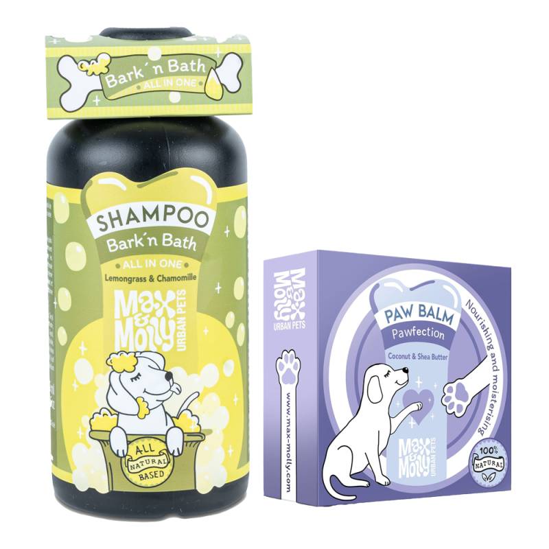 Max & Molly Hundeshampoo Bark’ n Bath - Sparpaket: Shampoo 250 ml + Paw Balm "Pawfection" 50 g von Max & Molly