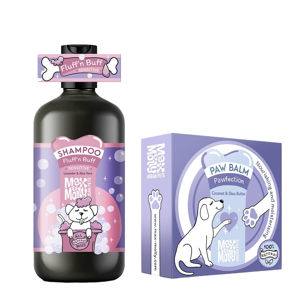 Max & Molly Hundeshampoo Fluff'n Buff - Sparpaket: Shampoo Fluff’n Buff 250 ml + Pfotenbalsam "Pawfection" 50 g von Max & Molly