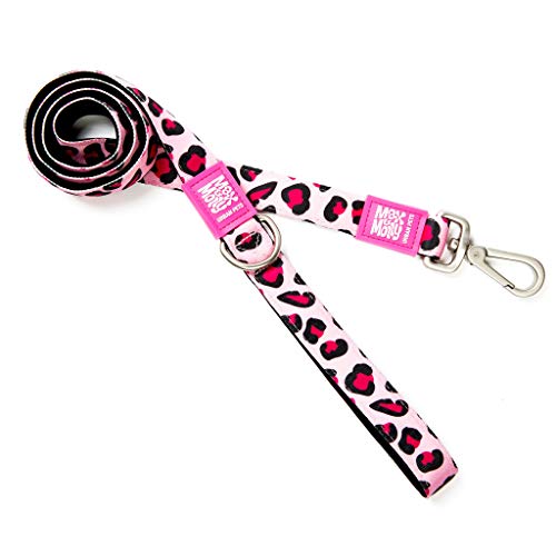 Max & Molly Leoparden-Pink - Einzigartiges Design, bequem, sicher, gepolstertes Neopren, sportlich und elegant, Kurze Leinen, L von Max & Molly Urban Pets