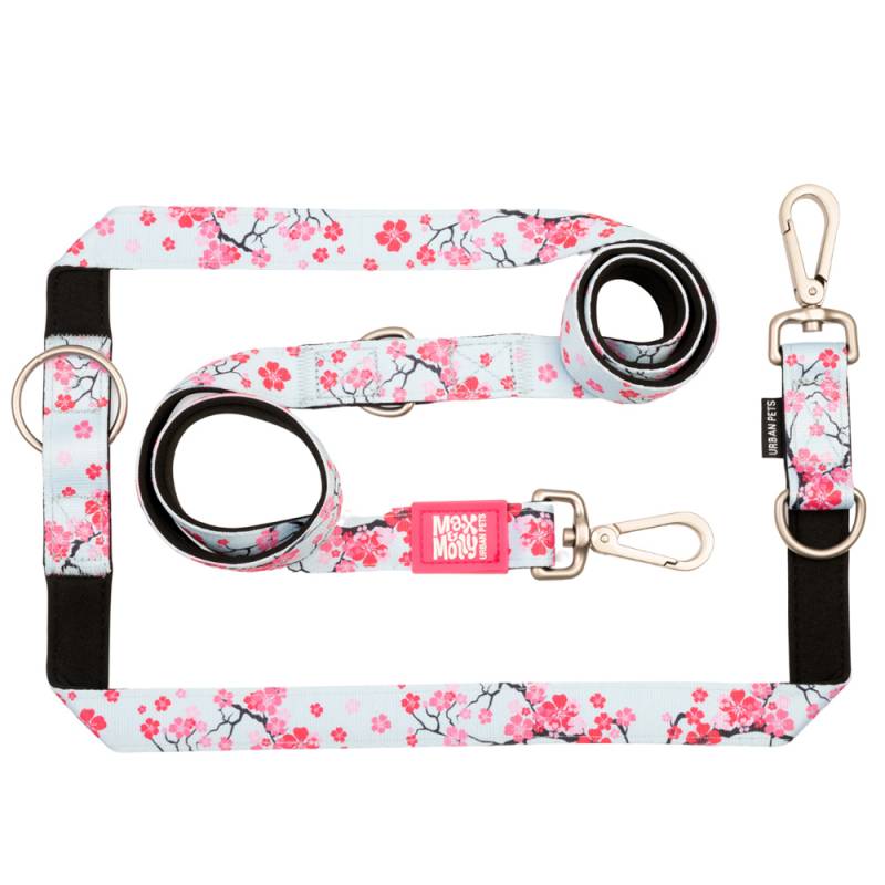 Max & Molly Multifunktionsleine Cherry Bloom - L: 200 cm lang, 25 mm breit von Max & Molly