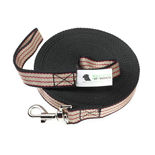 Maximum Pet Products Hundetrainingsleine, 30 m, Rot / Beige / Schwarz von Maximum Pet Products