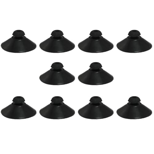 Maxmoral 10 x Saugnapfhalter für Aquarien, 28 mm, Saugnapfhalter, Gummi-Saugnapf-Klemme für Aquarium, aufblasbare Filtration, Luft, Aquarium, Belüftung, Schwarz, 10 Stück von Maxmoral