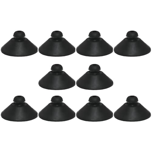 Maxmoral 10 x Saugnapfhalter für Aquarien, 34 mm, Saugnapf-Halter, Gummi-Saugnapf-Klemme für Aquarium, aufblasbare Filtration, Luftbelüftung, Schwarz, 10 Stück von Maxmoral